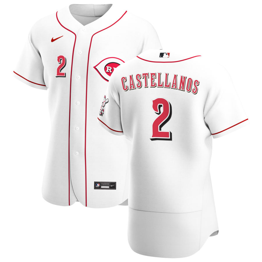Cincinnati Reds 2 Nick Castellanos Men Nike White Home 2020 Authentic Player MLB Jersey